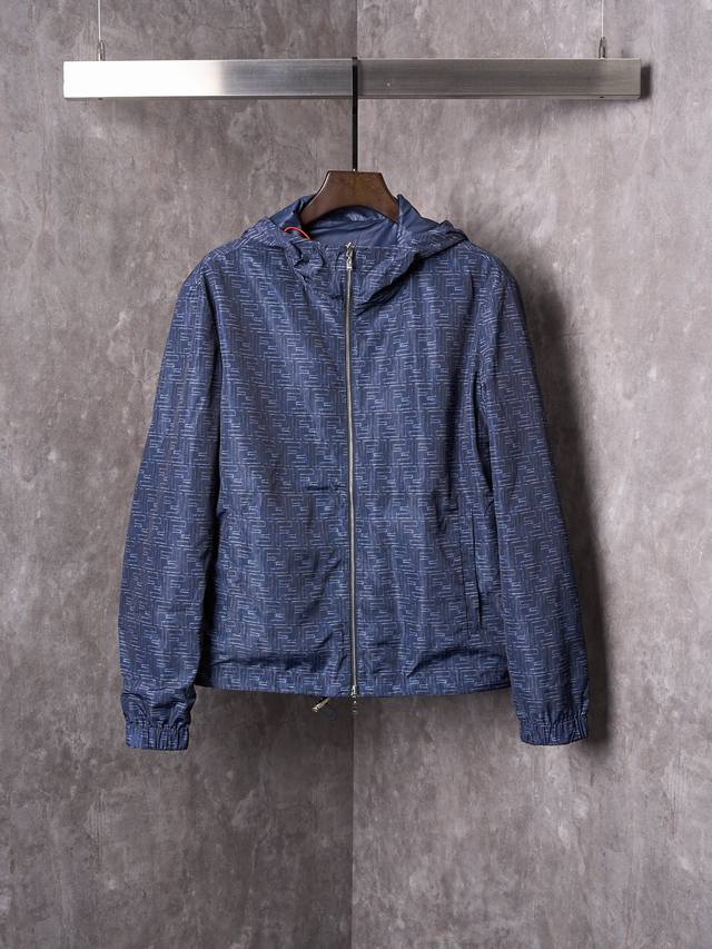 实物挂拍 Fendi 芬迪 满幅Ff双面穿连帽夹克外套 现货 48 50 52 54 56