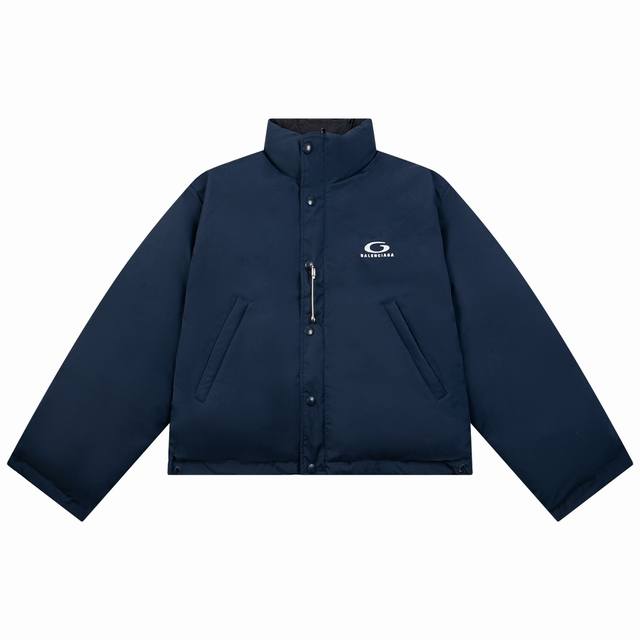 款号#S630 原版开发 正确版本 巴黎世家 Balenciaga Blcg 24Fw 半环刺绣正反双面穿别针立领羽绒棉服外套 采用100%涤纶梭织朱地纹面料