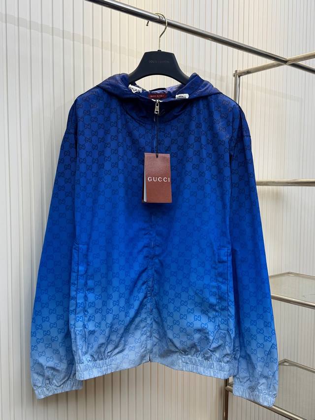 Guc 古驰 25Ss新款满印Logo渐变外套 Size: M-3Xl