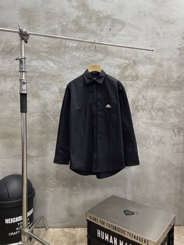 款号#S609 巴黎世家 Balenciaga Blcg 25Ss 红幻影印花长袖衬衫 正确版本 随意对比 80支平纹进口澳棉高密府绸面料 进口环保胶浆丝网印花