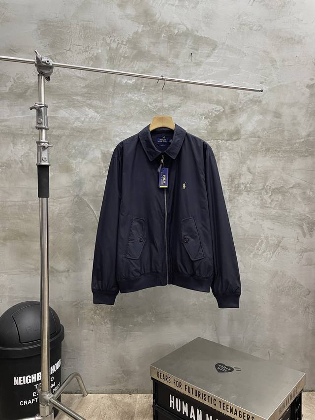 款号#S599 Ralph Lauren 拉夫劳伦经典纯色Logo刺绣夹克外套 正确版本 欢迎对比 原版客供优质面料 成分100％T 增加三防工艺 防风防水防污