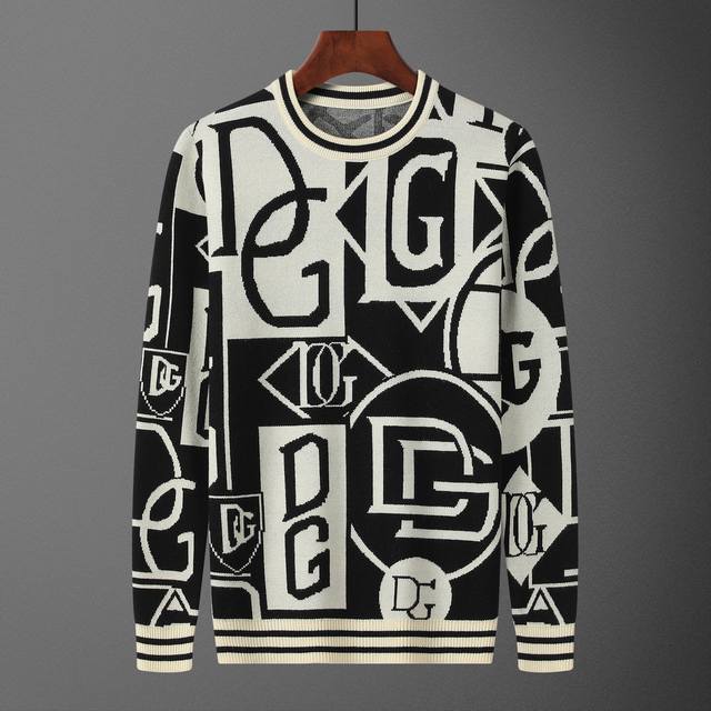 款号：A712# 2025年秋冬新款圆领套头毛衣 官网同步 ， 款式 时尚 高端 大气，舒适保暖， 码数：M-3Xl 颜色：黑色