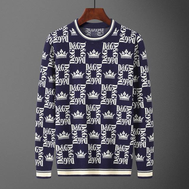 款号：A707# 2025年秋冬新款圆领套头毛衣 官网同步 ， 款式 时尚 高端 大气，舒适保暖， 码数：M-3Xl 颜色：宝蓝色