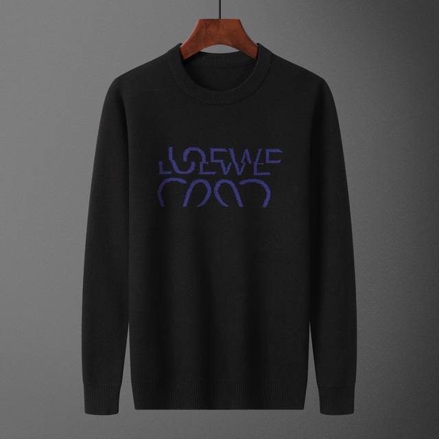 款号：A696# 2025年秋冬新款圆领套头毛衣 官网同步 ， 款式 时尚 高端 大气，舒适保暖， 码数：M-3Xl 颜色：黑色