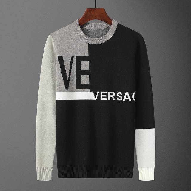 款号：A692# 2025年秋冬新款圆领套头毛衣 官网同步 ， 款式 时尚 高端 大气，舒适保暖， 码数：M-3Xl 颜色：黑色