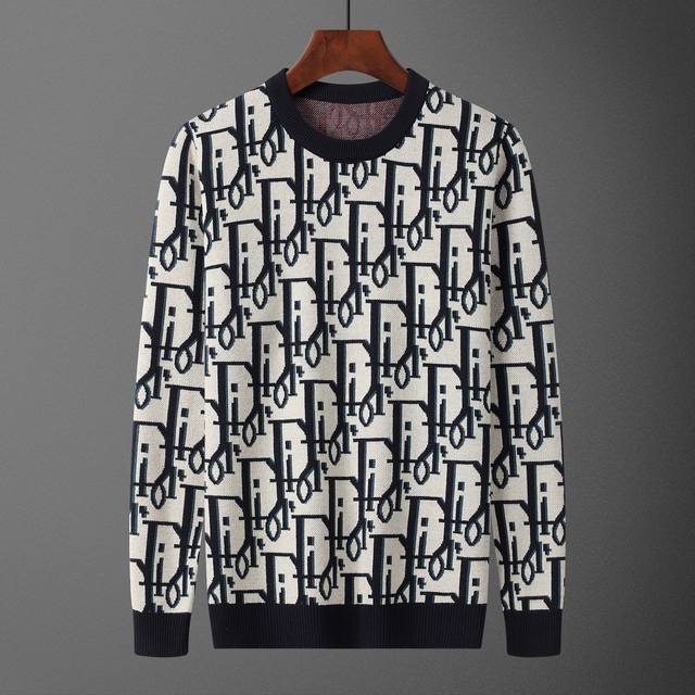 款号：A675# 2025年秋冬新款圆领套头毛衣 官网同步 ， 款式 时尚 高端 大气，舒适保暖， 码数：M-3Xl 颜色：宝蓝色