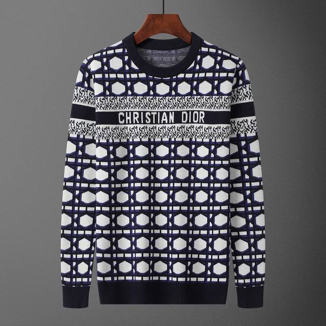 款号：A672# 2025年秋冬新款圆领套头毛衣 官网同步 ， 款式 时尚 高端 大气，舒适保暖， 码数：M-3Xl 颜色：宝蓝色