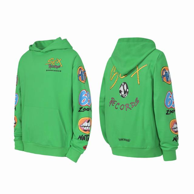 Ke3108 Chrome Hearts Ch 克罗心涂鸦恶搞印花连帽卫衣帽衫 定织定染无色差 无论面料还是做工细节 碾压市面普通版本 五金拉链辅料均为定制 细