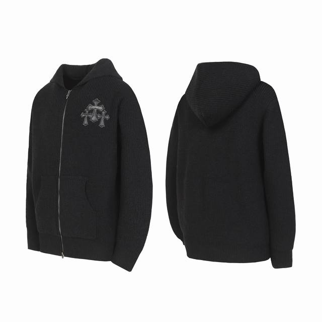 Kem905 Chrome Hearts Ch 克罗心重工梵文贴皮绣开衫拉链针织毛衣 定织定染无色差 无论面料还是做工细节 碾压市面普通版本 五金拉链辅料均为定