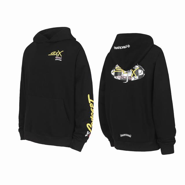 Ke3117 Chrome Hearts Ch 克罗心女儿梵文印花连帽卫衣帽衫 定织定染无色差 无论面料还是做工细节 碾压市面普通版本 五金拉链辅料均为定制 细