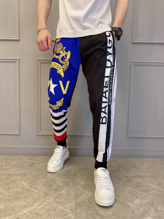 巴黎世家 春夏装新款休闲裤，采用进口3D数码印，舒适透气面料，码数：M-3Xl