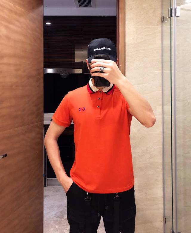 Gucci古奇 春夏丝光珠地棉翻领短袖，重磅推出，高端品质，时尚潮流单品设计，贴身定制，独特刺绣图案。细节上彰显品牌的高级感，遵循原版开发版型一致码数:M-3X