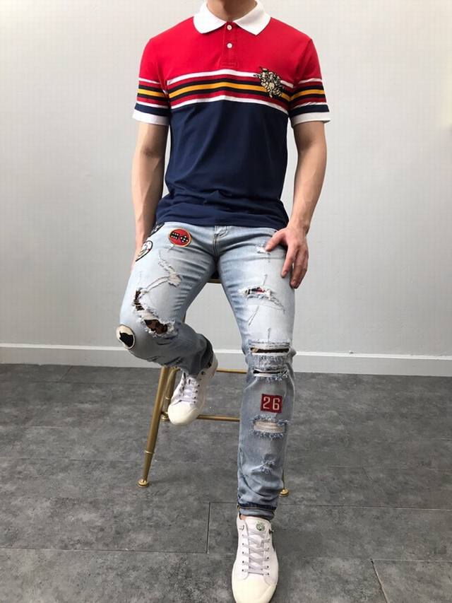 G*Ucci 古奇 2670Ss春夏最新专柜款男士polo短袖T恤！全新进口100支匹马棉配合进口丝光工艺，手感顺滑舒适透气，立体剪裁上身效果极佳，型男必备单品