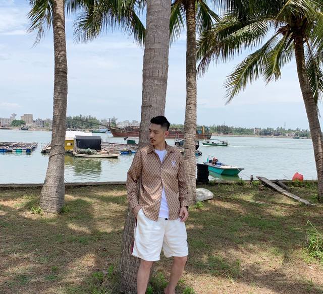 Gu 早秋 Ny棒球联名合作款 长袖衬衫 高密度刺绣工艺 粉杏两色 Mlxlxxl4码现货