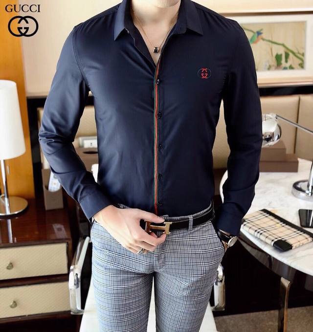 古奇 专柜爆款精品推荐 开春新款专柜同款长袖衬衫殿堂级好货 错过不再有！ 简洁细腻的设计和高质细节而闻名 用料一丝不苟，适合任何场合， 结婚衬衫首选 时尚帅气