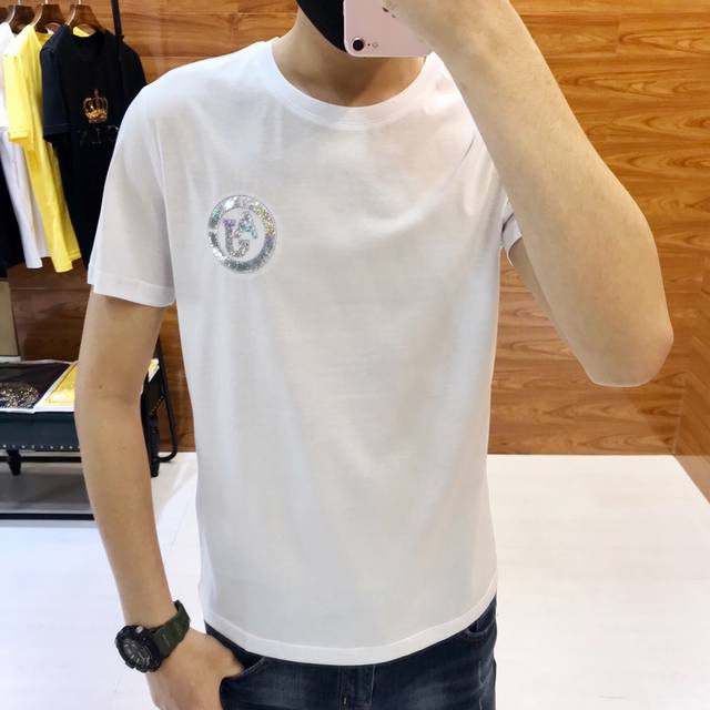 M-4Xl 最大可穿210斤 阿玛尼 春夏最新款男士短袖T恤 官网同步 高端品质 爆款 潮流时尚定制欧洲进口双丝光棉面料 手感柔软细腻 穿着亲肤舒适 超重工 印