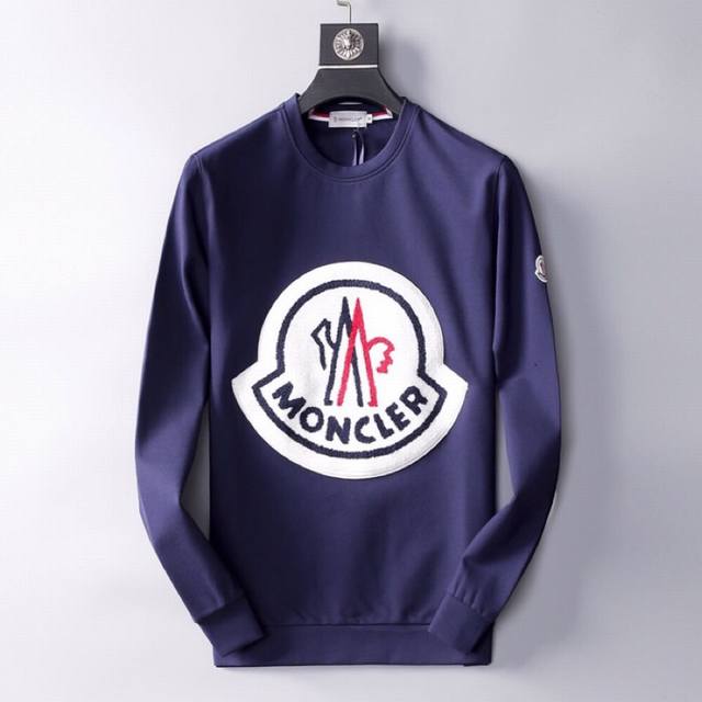 现货代发 [Moncler]蒙口新款卫衣 官网同步 ，超大织绒Logo套头卫衣 原版一致纯棉卫衣面料定制，专柜原版辅料，专柜级别精致车线，做工精细！男女均可驾驭