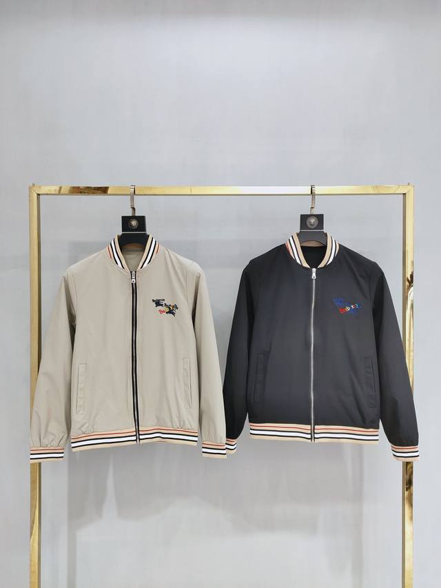 Bbr 巴宝19秋冬新款夹克外套 定制面料 拼色罗纹 胸前Logo刺绣 M-3Xl