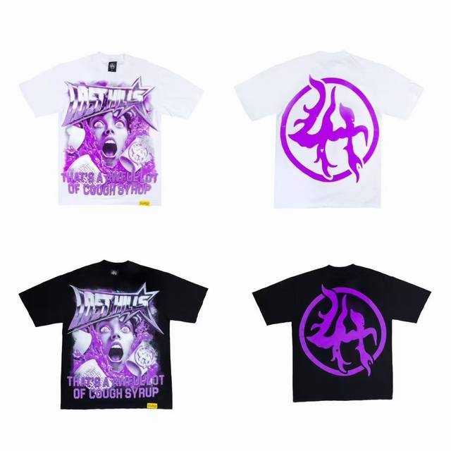 2303#活性黑 象牙白｜ That's A Awful Lot Of Cough Syrup 现货实拍 美式简约 潮牌宽松休闲T恤 面料 Fabric :32