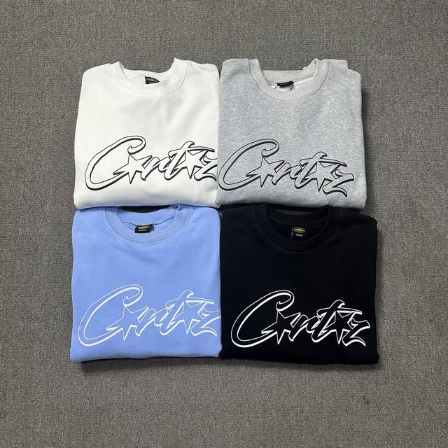 6112# Corteiz 圆领基础字母款 精工五线 黑色 白色 天蓝色 灰色 S M L Xl