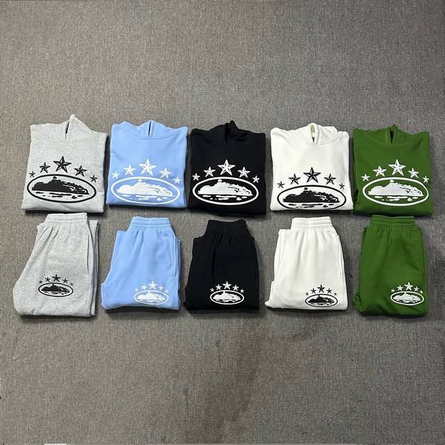 套装#p 上衣919# p120 裤子819# 五周年 五星发泡印花套装 颜色 黑 白 灰 天蓝 绿 码数 S M L Xl