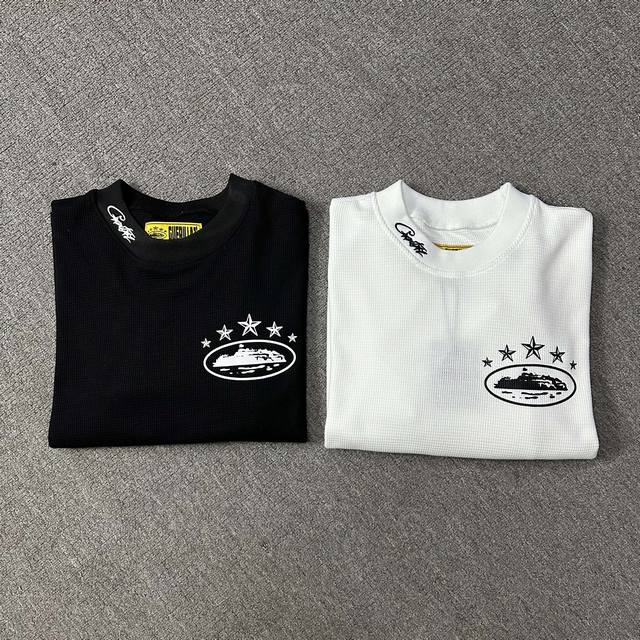 710# 五星华夫格长袖 黑色 白色 S M L Xl