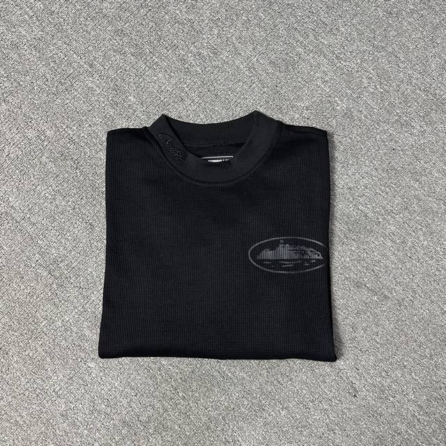 733# Corteiz 全黑华夫格长袖 All-Black Waffle Long Sleeves S M L Xl