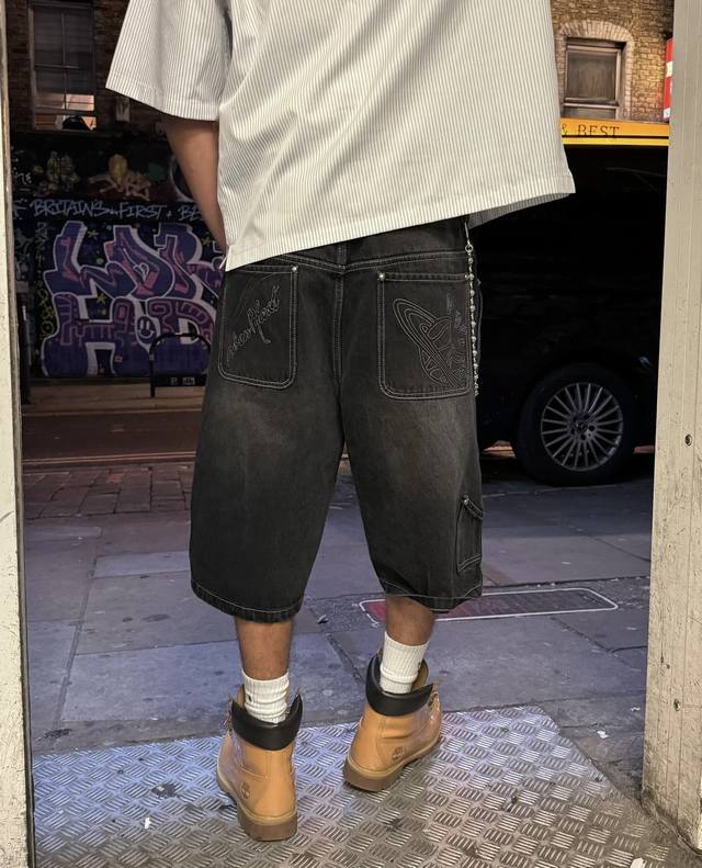 Broken planet 牛仔中裤 Bp-S005 黑色 S M L Xl