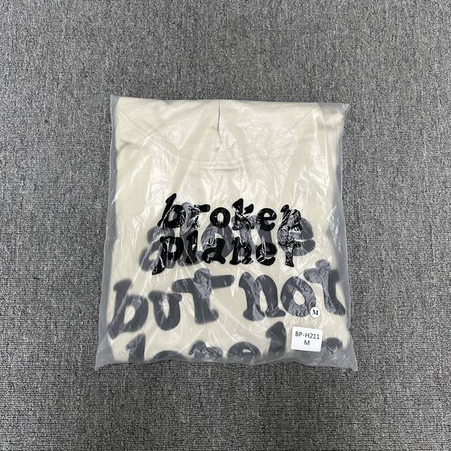 连帽 Bp-H211Broken planet Alone But Not Lonely 一个人缺不孤单 Broken planet 破碎星球趣味发泡印花 袖圈