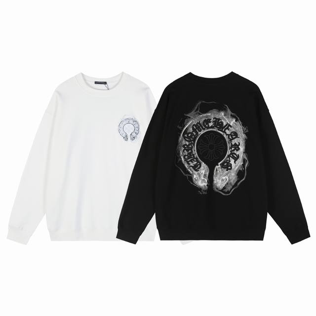 款号Tq45 克罗心新款设计感美式印花潮牌十字架男女卫衣