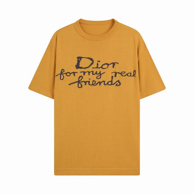 9845#特价 非质量问题 不退不换 大货细节图 Dior 迪奥 Logo提花针织工艺圆领短袖T恤 品质绝对保证 潮人必备款 三标齐 男女同款 颜色：黑色 白色
