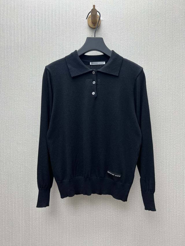 亚历山大王 25Ss新款针织长袖 男款黑色 高版本 码数：S.M.L.