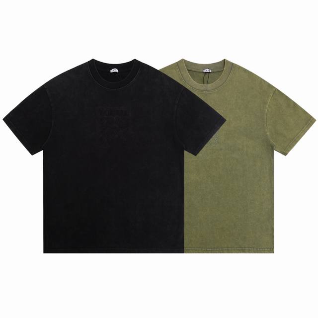 1971# 罗意威夏季短袖官网同款款面料270克双纱全棉 字母刺绣炒雪花洗水工艺尺码S M L Xl