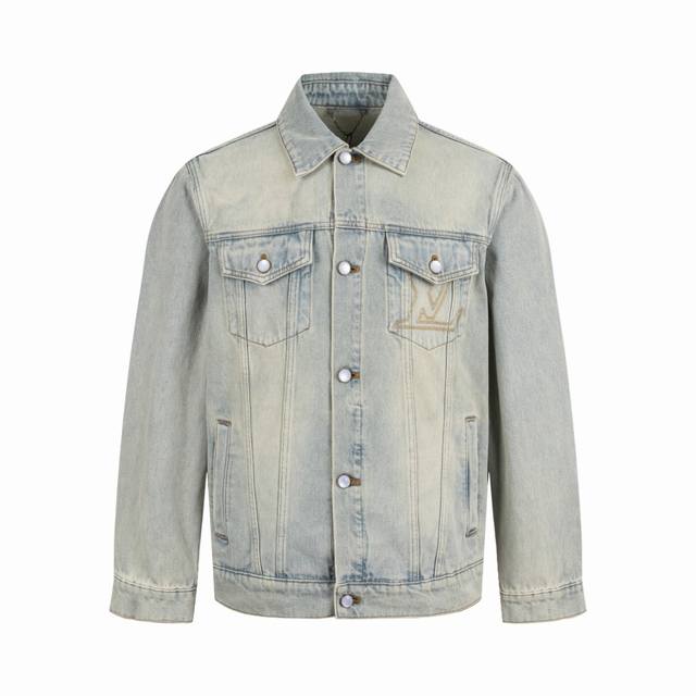 白底图 顶级版本 市场随意对比 Lv2025 牛仔顶级版本 购入开发，定做一个月周期竹节棉牛仔布 原样开发渐变马赛克格子面料 牛仔上字母提花一比一还原 珍珠五金