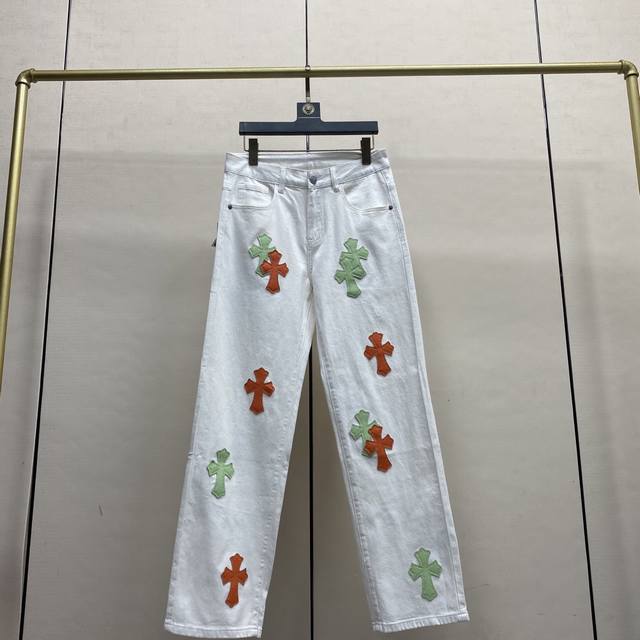 顶级版本 阔版 。2025春夏欧洲专柜新款 超A代购级别海外贸易公司订单货源，顶级原单高端男士定制时尚修身小直筒牛仔裤Cp20 颜色：重工艺炒沙洗水，图片色 尺