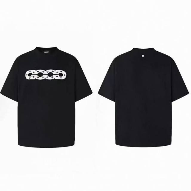 款号371 顶级原厂品质Goodbrand 朱志鑫同款 Fw25 彩色烫钻 镂空字母Logo立体硅胶印花 情侣圆领宽松短袖T恤 男女同款 官网同步 定制原版吊牌