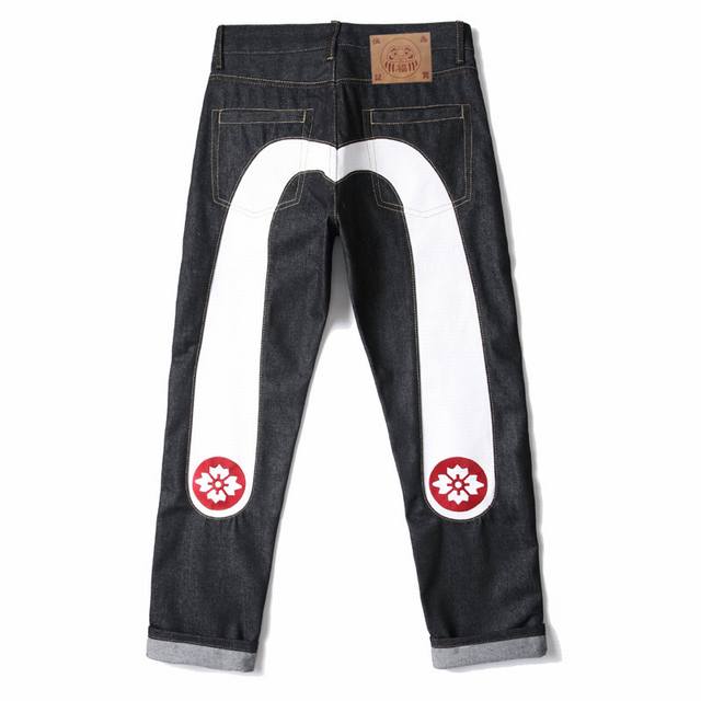 款号Cc718 Evisu福神大白樱花经典款印花刺绣大M牛仔长裤男女同款 高弹牛仔面料 重磅专柜最新款 走一波 绝对私房牛货 官网柜子同步火爆在售 后侧发M印花