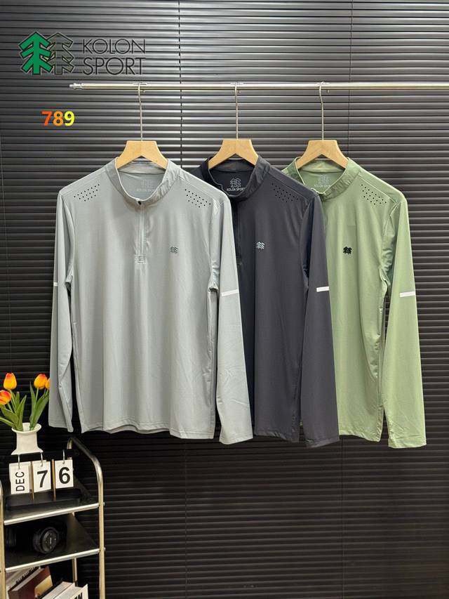Kolonsport 可隆 秋季男款立体压胶户外运动休闲半拉链打底衫长袖 这真的是我一眼就看上的款，然后使出浑身解数求的工厂p留的一批货很简约大牌很活力满满的成