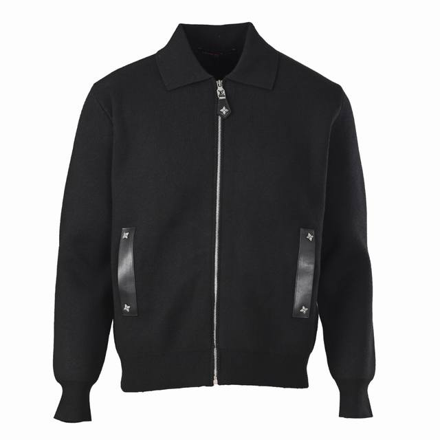 Louis Vuitton Lv 皮饰针织束腰夹克外套 正品21700购入开发，棉羊毛混纺毛料，采用德国进口 Soto 12针织机，毛料酵洗，手工缝标，定制皮标