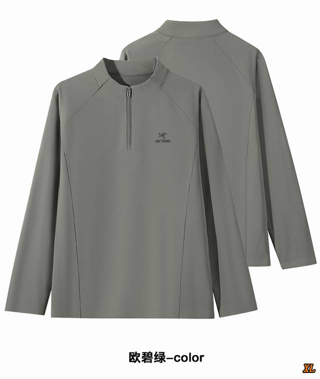 Arc’Teryx始祖鸟 独家实拍上新秋冬高品质260克重磅长袖T恤polo半高拉链插肩袖拼接磨毛长袖打底衫卫衣，本季主打，货源充足，放心主推，高端品质，经典设