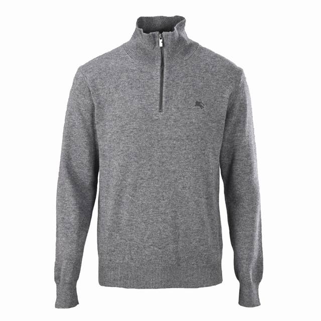 Burberry巴宝莉Bbr 小战马绣半拉链高领针织毛衣 以羊绒为主体主导面料的手感、保暖性和轻盈感，同时提供无与伦比的穿着体验。少量聚酰胺和莱卡的喂入增强整体