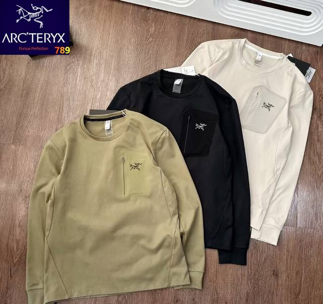 Arcteryx 始祖鸟春季新款长袖T恤打底卫衣 高弹舒棉 贴身柔软 针织柔软蓬松 适合亲肤 能够抵御外界冷空气蓄势 紧密保暖热量回流 透气保暖 细节都是实拍，