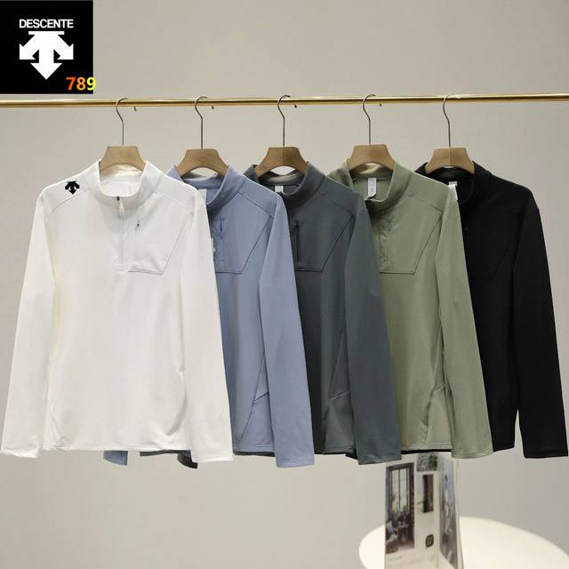 Descente迪桑特 25秋季卫衣拉链长袖打底衫 休闲系列男女同款半拉链运动卫衣