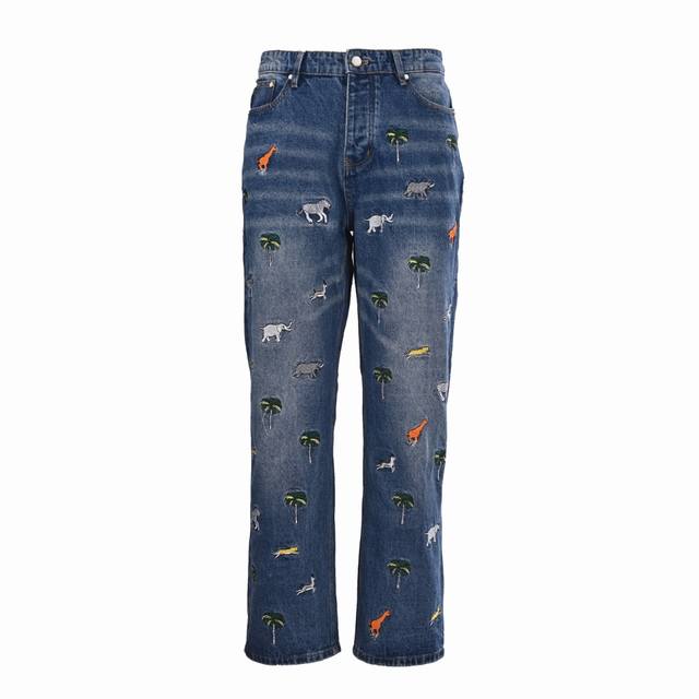 Louisvuittonlv Spring26Ss动物刺绣套装牛仔长裤 重磅秀款，进口机，满身动物刺绣，Yb订制珍珠扣，细节媲美原版，高订品质，市场最高版本！重