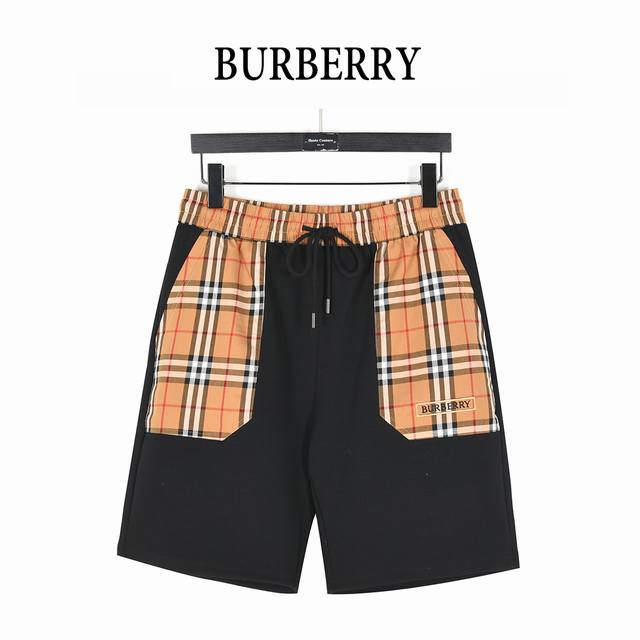 Burberry 巴宝莉 25Ss 格纹口袋拼接字母Logo刺绣短裤 2025新品发售Vintage Check拼接短裤， 全新设计的品牌格纹元素Logo口袋拼