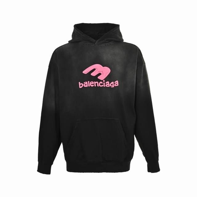 Balenciaga 巴黎世家 25Fw 3M刺绣发泡印花水洗做旧连帽卫衣 本市场No.1的质量 真正天花板品质 全部原版开发注意细节图 避免被盗图商家混发 正