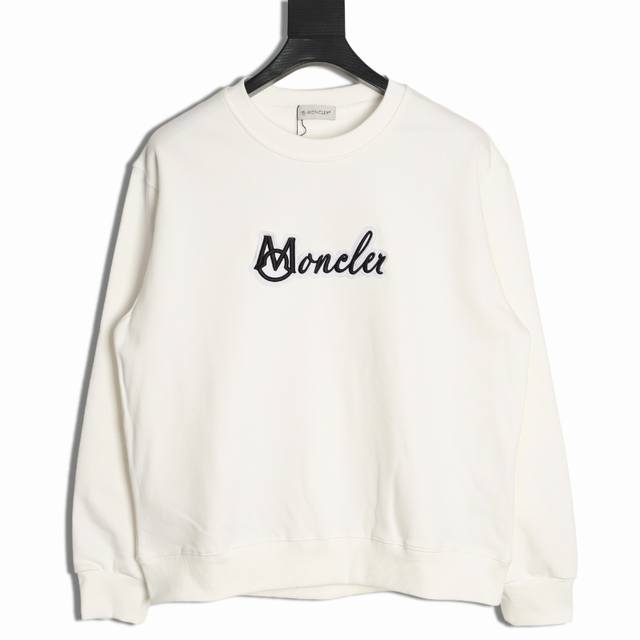 Moncler 蒙口 25Fw 贴布字母圆领卫衣 480G高级精梳棉面料 专柜领标 代购级白色厚板吊牌 原版吊粒 前后都是立体发泡印花 层次感很强 男女同款 情