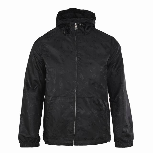 Louis Vuitton Lv 遛狗暗纹提花连帽夹克外套 正品25100购入，定制尼龙提花面料280克，顺位裁剪，定制面料，定制辅料，宽松版型 Size：44