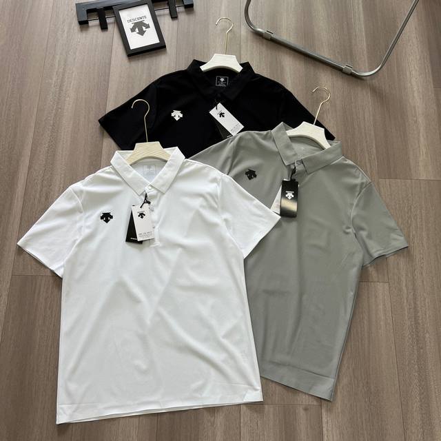 迪桑特25Ss夏季新款翻领胸标Logo短袖T恤，夏季polo衫短袖，商务休闲简约风，上身帅气百搭，夏季必备百搭奢潮单品 高端定制冰丝无痕速B1252干面料 ，穿