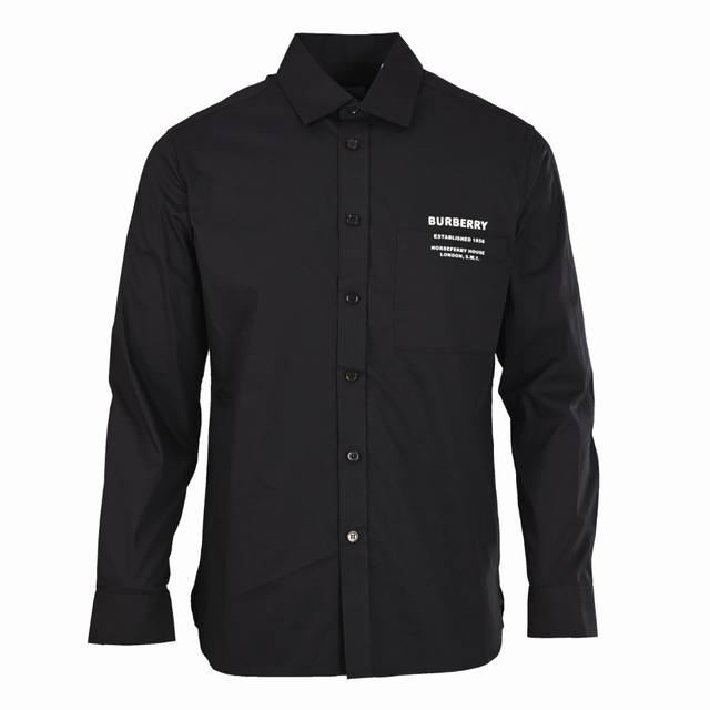 Burberry巴宝莉Bbr 口袋硅胶印字母长袖衬衫 原版国内5500购入！对比市场面料，无法做到密度如此之高 ，柔软且硬挺 ，采用韩国衬衫面料，不计成本， 做
